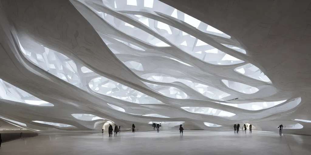 Image similar to museum design by zaha hadid, highly detailed, high quality