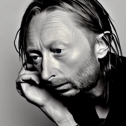 Image similar to photobooth of random thom yorke versions, hyper realistic, many very random variations of thom yorke, various emotions, various poses, high quality photographs, mixed styles, intricate details, diverse