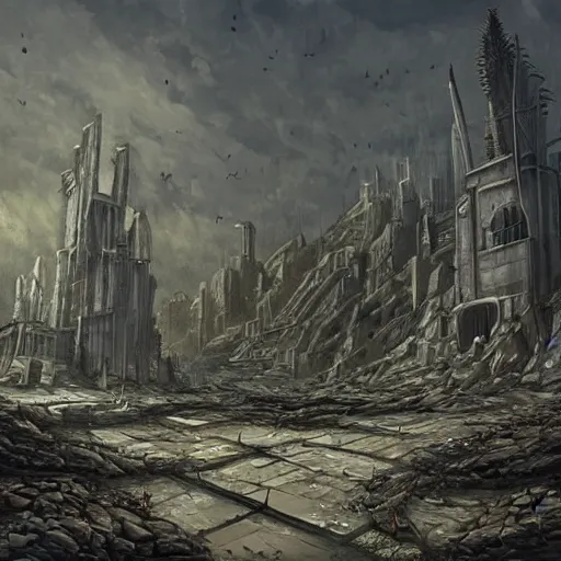 Prompt: “image of post-apocalyptic citadel”