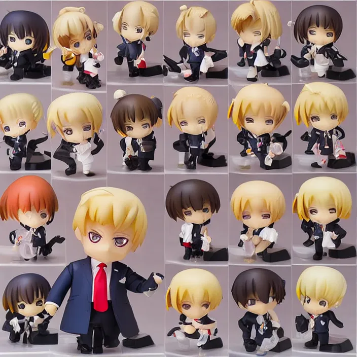 Prompt: an anime nendoroid!! figurine of (Donald Trump), fantasy, figurine , product photo