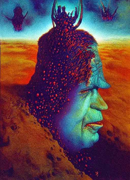 Image similar to alex jones by zdzislaw beksinski and lisa frank