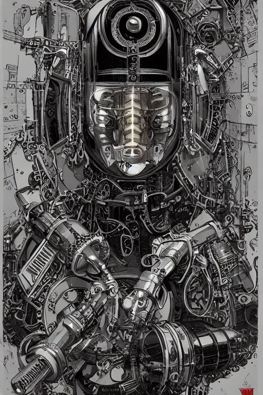 Prompt: steampunk cryo chamber containing an sexy cyborg, high details, intricately detailed, by vincent di fate, inking, 3 color screen print, masterpiece, trending on artstation,, sharp, details, hyper - detailed, hd, 4 k, 8 k