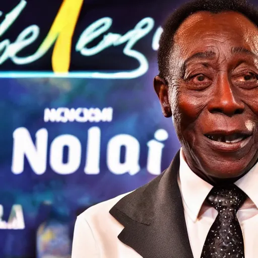 Image similar to medium shot photo of pele in danilo's gentili the noite