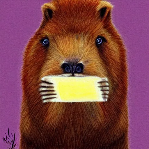 Image similar to toast art of a capybara