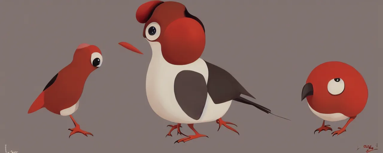 Prompt: gori fujita ilustration a game development studio, little serious stylized bird looking in the camera close up painting by goro fujita, sharp focus, highly detailed, artstation