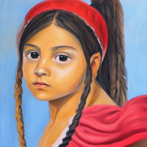 Image similar to painting of a cute roman - mexican girl