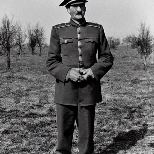 Image similar to soviet emu general during the great emu war, in his imperial dress suit