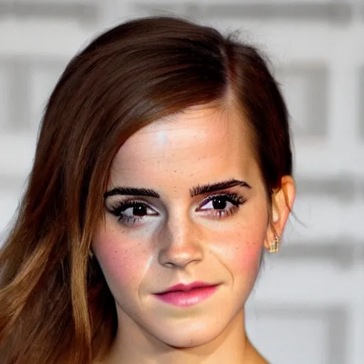 Image similar to emma watson mixed with kim kardashian, full - figure profile shot