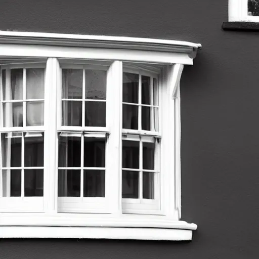 Image similar to single triangular or round sash window on a british wall