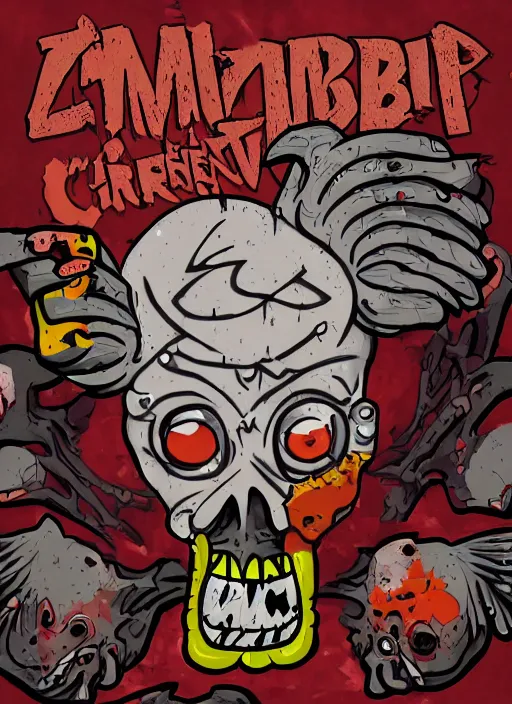 Image similar to my inner zombie chicken graffiti album cover, 8 k concept art, art by kadath, masterpiece, trending on artstation, 8 k