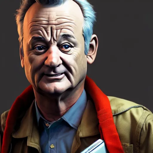 Prompt: hyperrealistic mixed media image of bill murray as peter venkman, stunning 3 d render inspired art by xiang duan and thomas eakes and greg rutkowski, perfect facial symmetry, hyper realistic texture, realistic, highly detailed attributes and atmosphere, dim volumetric cinematic lighting, 8 k octane detailed render, post - processing, masterpiece,