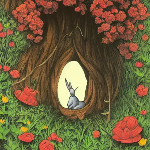 Image similar to down the rabbit hole