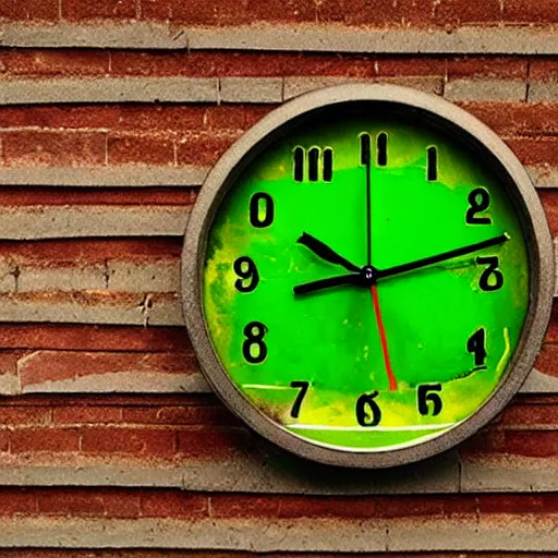 Prompt: a green clock