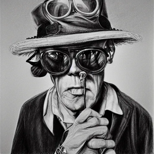 Image similar to highly detailed pencil on paper of fear and loathing in las vegas by hunter s thompson, 8 k resolution,