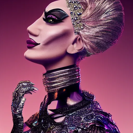 Prompt: the drag queen, 4 k, intricate detailed, jaw dropping, gorgeous, surreal, octane render