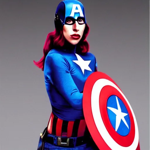 Prompt: lady gaga as captain america