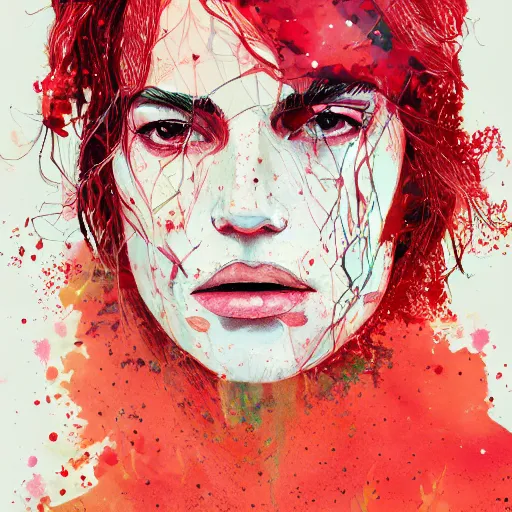 Image similar to watercolot painting by conrad roset, cannabis flowers growing out, portrait, cgsociety, artstation