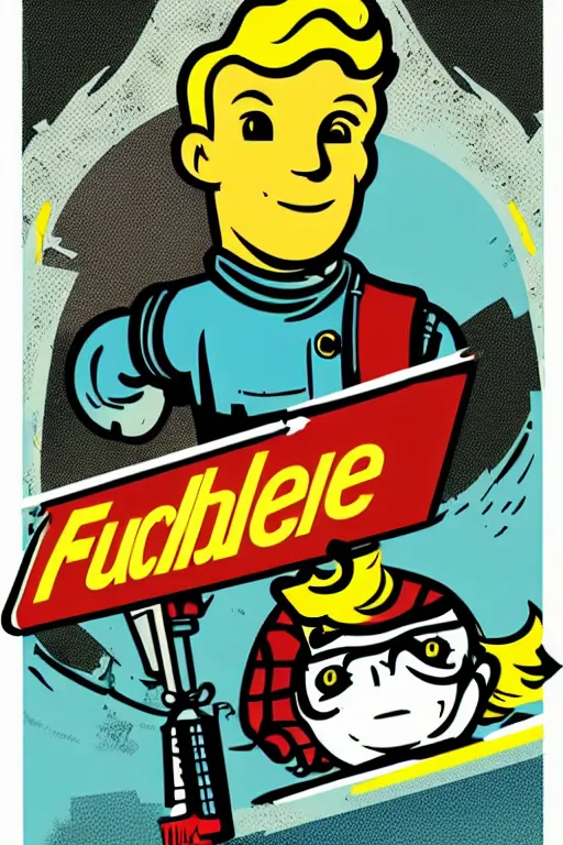 Image similar to fallout 7 6 retro futurist illustration art by butcher billy, sticker, colorful, illustration, highly detailed, simple, smooth and clean vector curves, no jagged lines, vector art, smooth andy warhol style