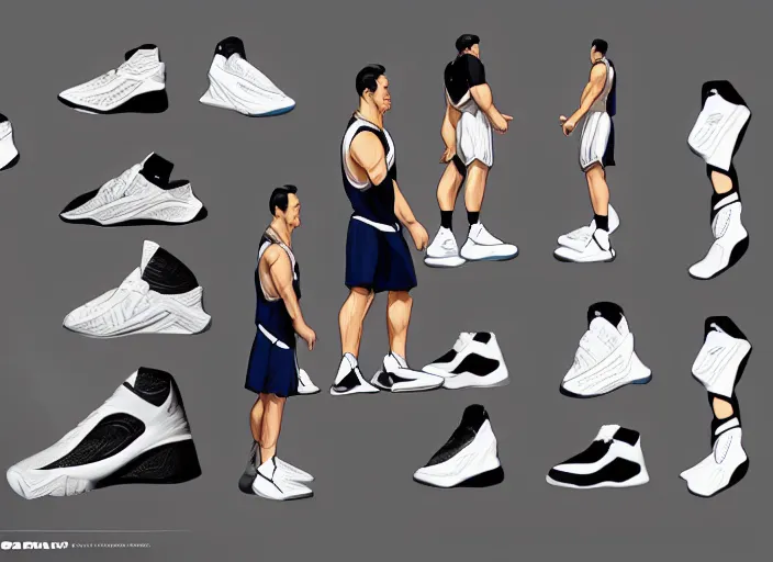 Prompt: basketball sneakers concept of namor, trending on artstation, smooth, sharp focus