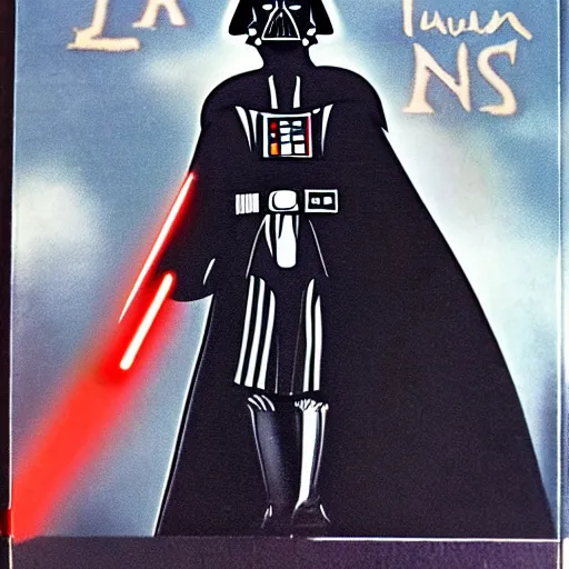 Prompt: a romance novel cover from 1 9 8 3, paperback, drawing, darth vader, yoda on the cover, romantic