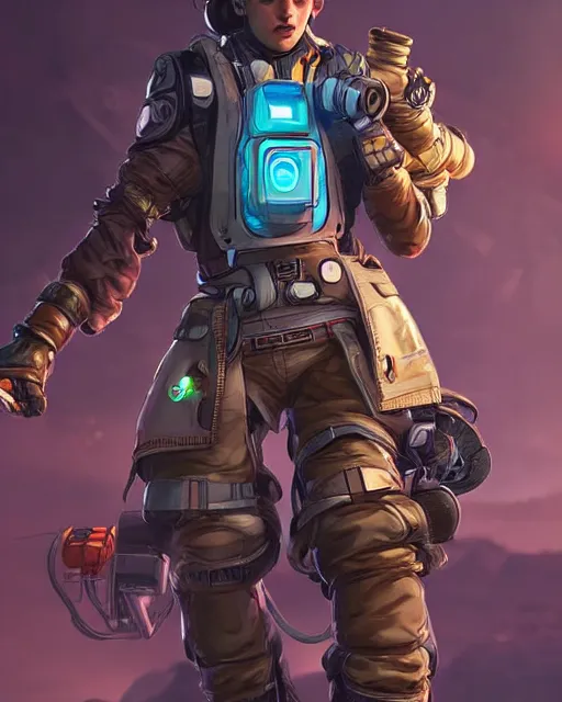 Prompt: Bender as an Apex Legends character digital illustration portrait design by, Mark Brooks and Brad Kunkle detailed, gorgeous lighting, wide angle action dynamic portrait