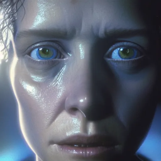 Image similar to a portrait of ellen ripley in alien, filmstill in the movie alien, ultrafine hyperdetailed illustration by kim jung gi, masterpiece. rendered in blender, smooth shadows, ultra detail, high resolution, unreal 6, 8 k