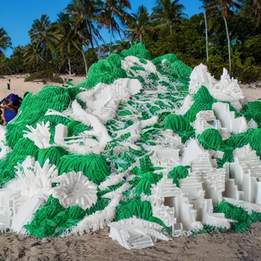 Image similar to jungle made of styrofoam on beach