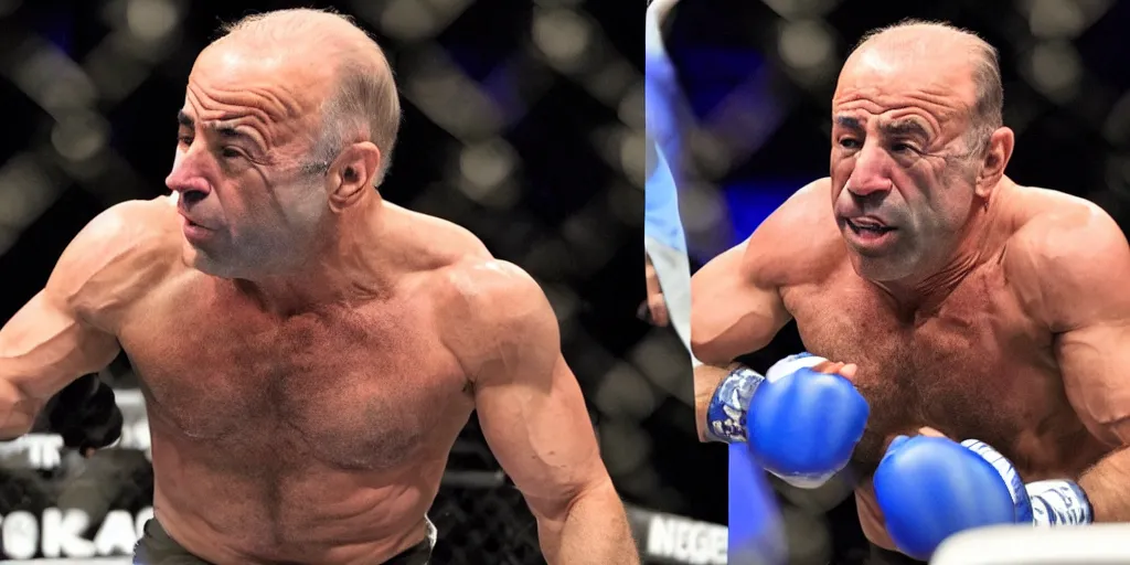 Prompt: joe rogan knocks out joe biden in street fight, detailed facial expressions, hyper detailed