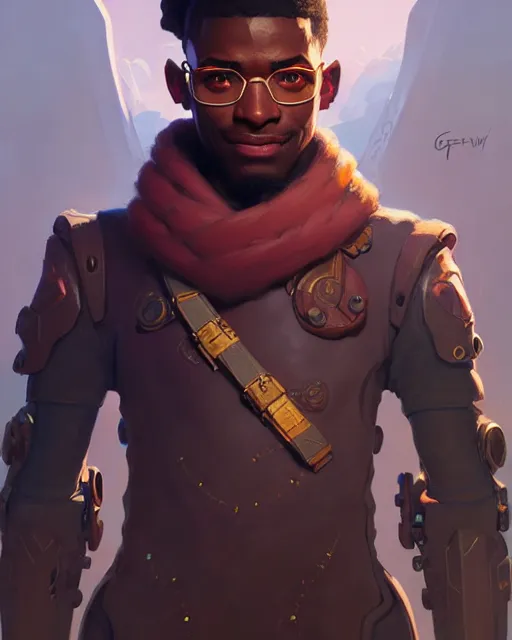 Prompt: baptiste from overwatch, character portrait, concept art, intricate details, highly detailed by greg rutkowski, michael whelan and gustave dore