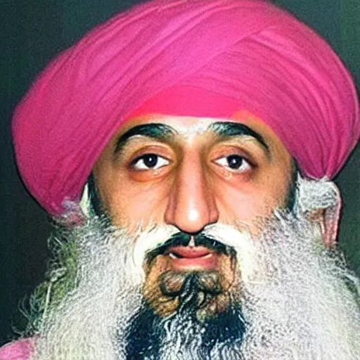 Prompt: osama bin laden wearing a pink dress, leaked photo, taken with a selfie