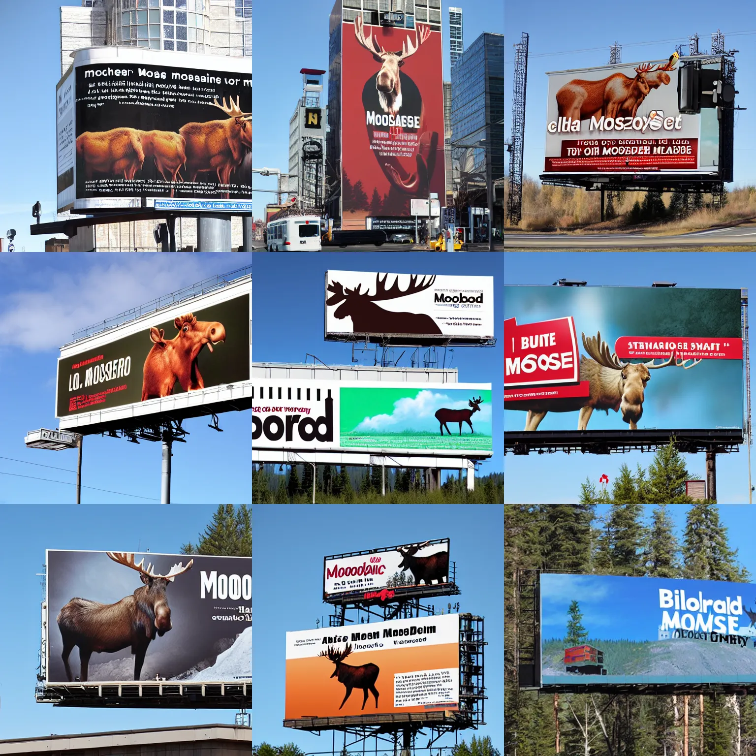 Prompt: billboard advertising a moose company