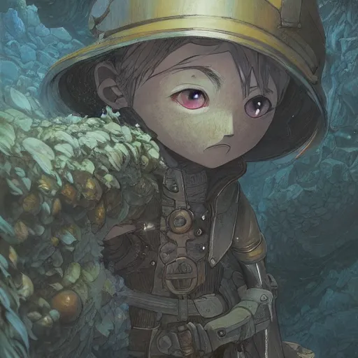 Image similar to a detailed portrait of a made in abyss character, by victo ngai and justin gerard, digital art, realistic painting, very detailed, fantasy, dnd, character design, trending on artstation