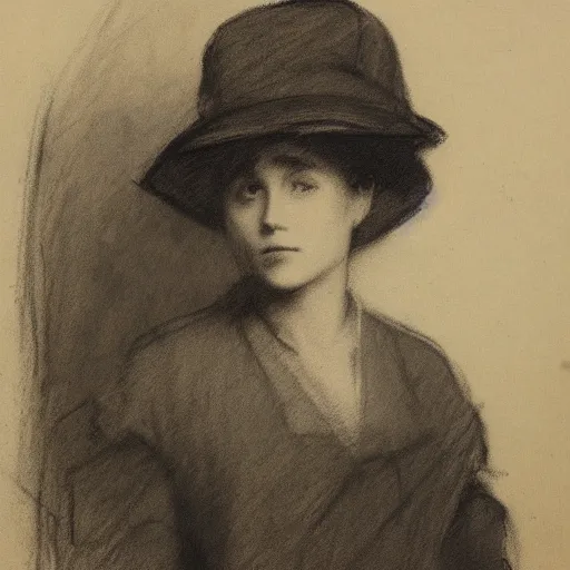 Prompt: a young woman detective by alfred stevens, charcoal