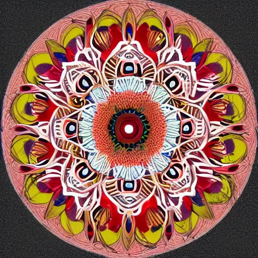 Prompt: mandala made out of human body parts