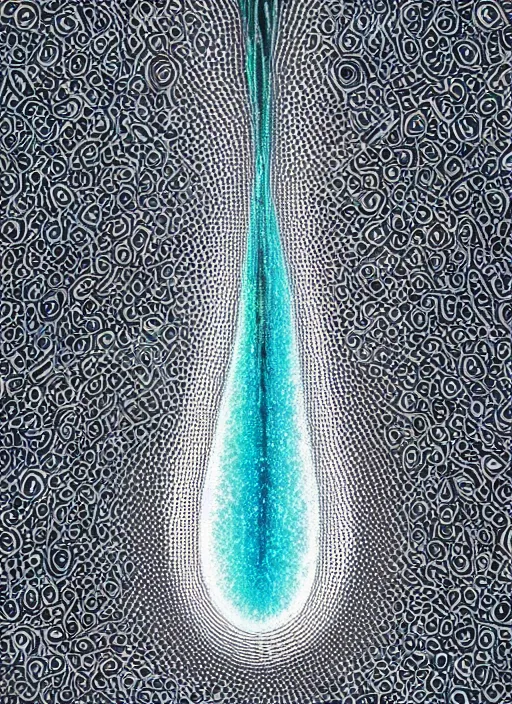 Image similar to portrait of a stunningly beautiful water drop, all styles combined and multiplied to infinity