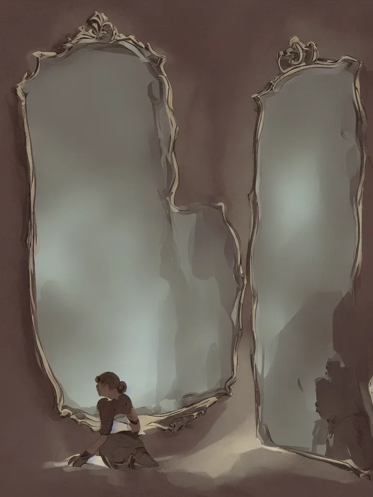 Image similar to mirror by disney concept artists, blunt borders, rule of thirds