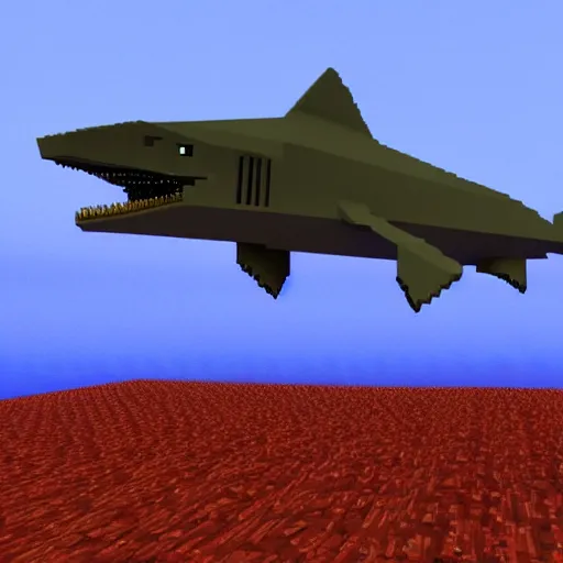 Prompt: what would a minecraft shark look like, realistic, award winning, detailed, 8k, studio lighting, HD, hyper realistic, unreal engine, octane render, cycles render,