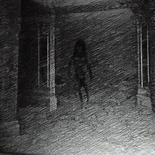 Image similar to insane nightmare, no light, everything is blurred, creepy shadows, creepypasta, very poor quality of photography, 2 mpx quality, grainy picture