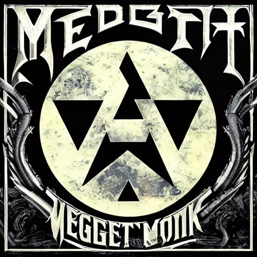 Image similar to megadeth album cover, band name,