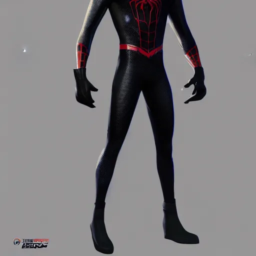 Prompt: Miles Morales in a Spider-Man costume designed by Balmain, photorealistic, cinematic, 8k, artstation