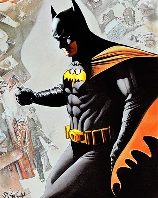 Image similar to batman, airbrush, drew struzan illustration art, key art, movie poster