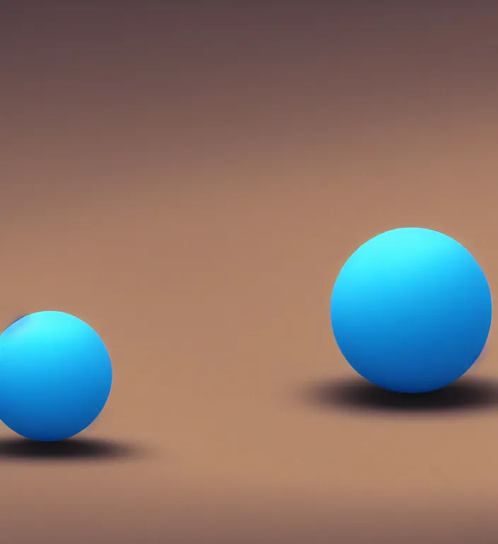 Image similar to a blue ball on a table, digital illustration by Ash Thorp