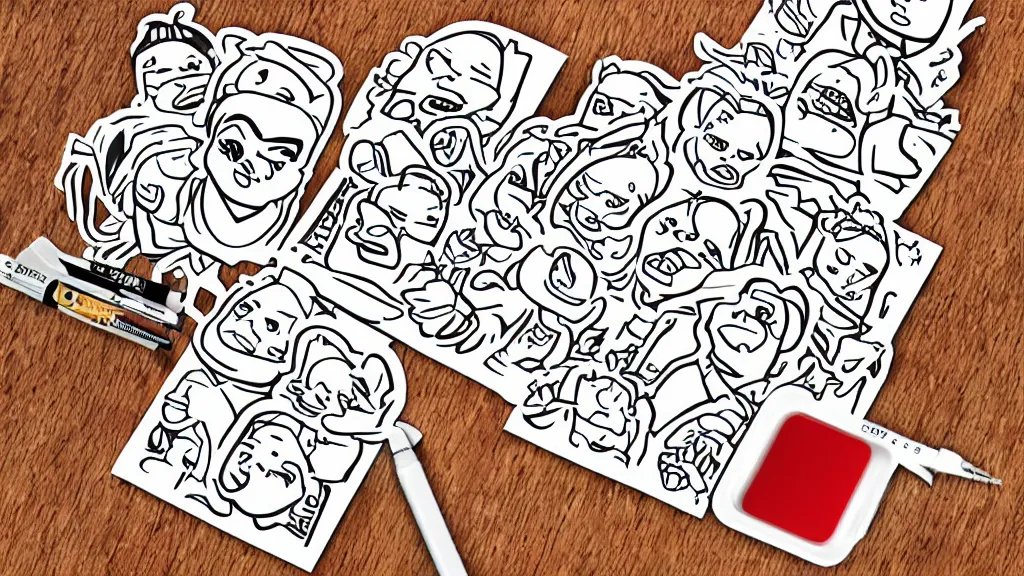 Image similar to line drawing professional obi sticker design