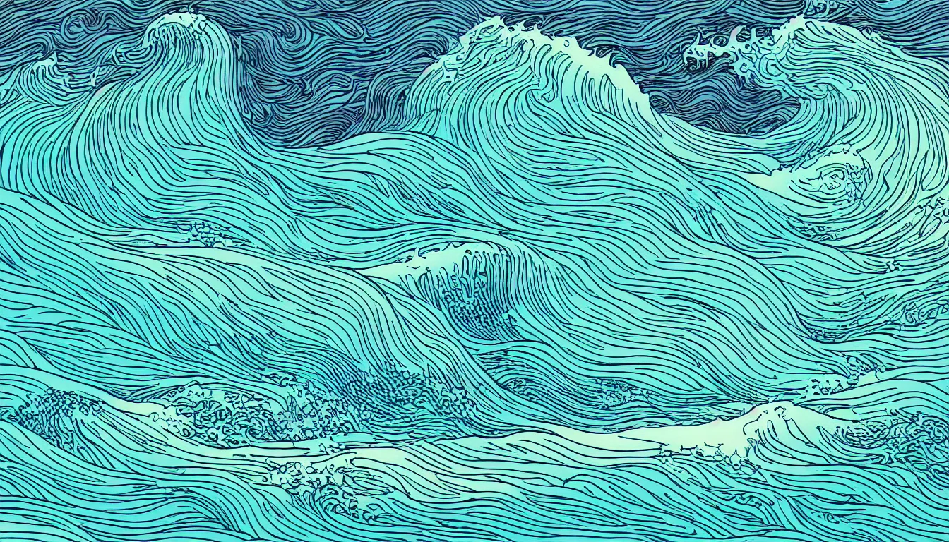 Image similar to ocean wave by Kilian Eng, minimalist, detailed