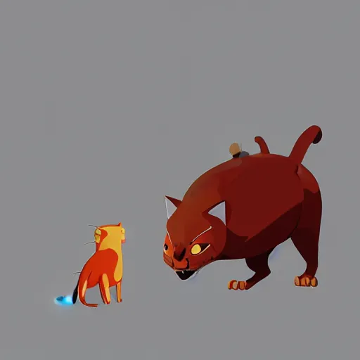 Image similar to Goro Fujita illustrating a big cat calmly walking through the forest, by Goro Fujita, concept art, sharp focus, highly detailed, ArtStation