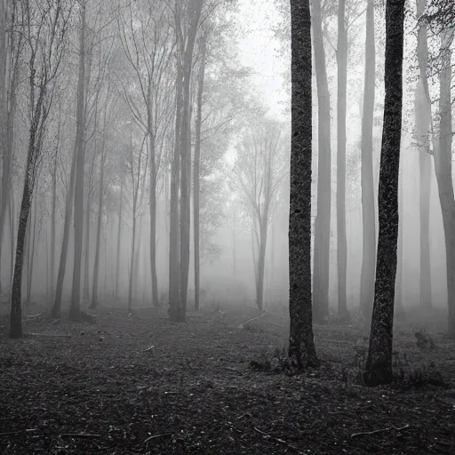 Image similar to Techno festival in dark misty forest