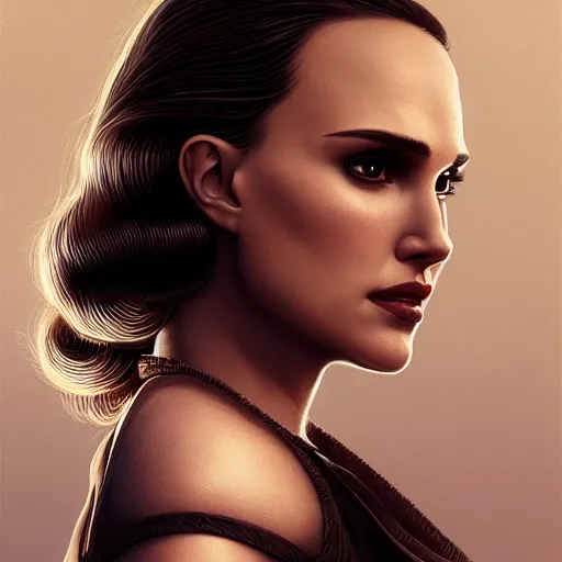 Image similar to closeup portrait of a young natalie portman as a female hitman, leon matilda, dramatic light, gorgeous view, depth, high detail, digital art, painted by greg rutkowski and seb mckinnon, by tim burton, trending on artstation