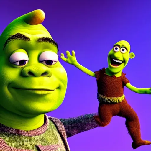 Image similar to Shrek as a muppet, 4k, 35mm, ultra realistic, studio lighting, awar winning