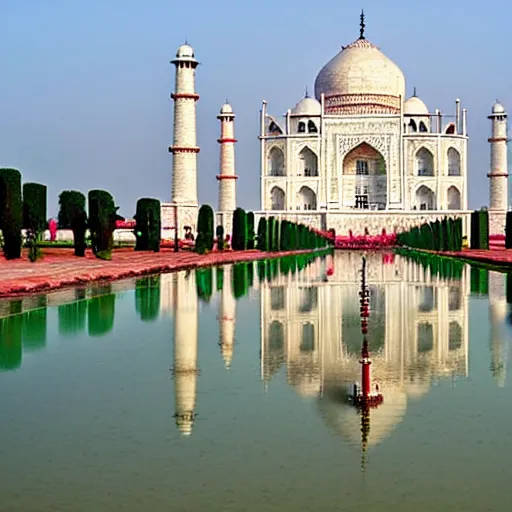 Prompt: Picture of the taj mahal in france. Photography. Landscape.