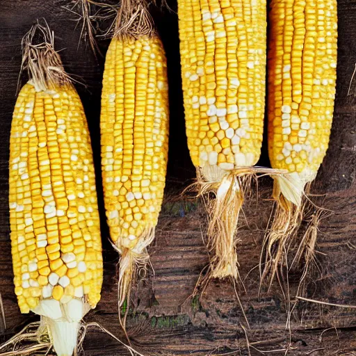 Image similar to cobs of corn, gorwing on a pine tree